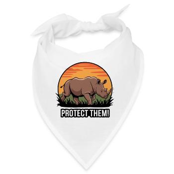 BESCHÜTZE SIE, RHINO - Bandana - Weiß - Vorne