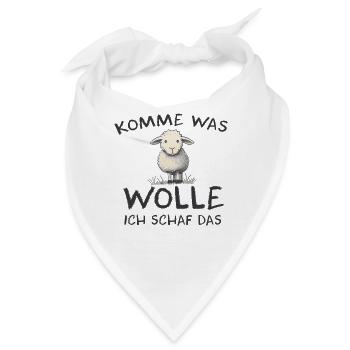 Komme was wolle ich Schaf das Schaf Wolle - Bandana - Weiß - Vorne