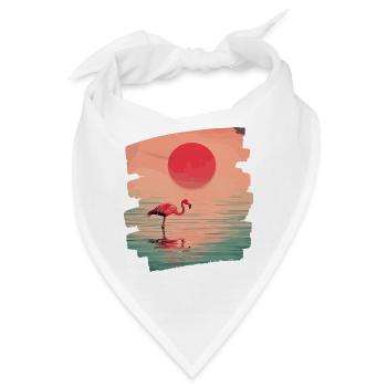Flamingo - Bandana - Weiß - Vorne
