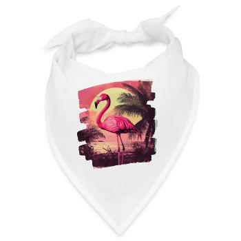 Flamingo - Bandana - Weiß - Vorne