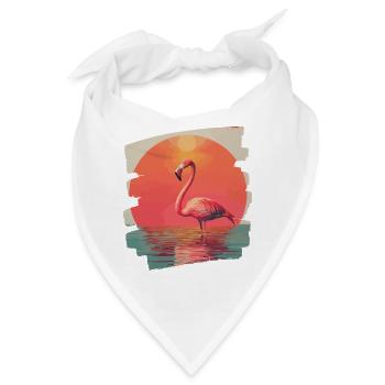 Flamingo - Bandana - Weiß - Vorne