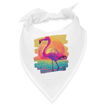 Flamingo - Bandana - Weiß - Vorne