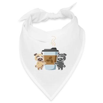 Möpse Und Kaffee Sind Alles, Was Ich Jeden Tag - Bandana - Weiß - Vorne