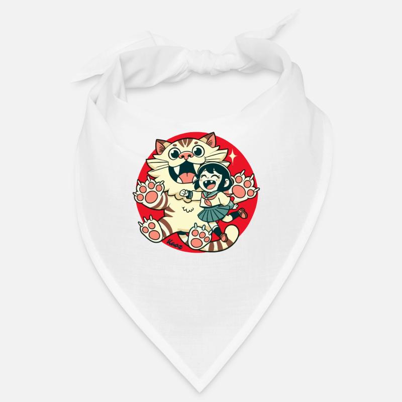 Chat géant et petite fille chat Bandana