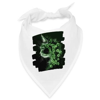 St Patricks day Katze - Bandana - Weiß - Vorne