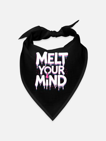 Lava Lamp Retro Aesthetic Psychedelic - Bandana - black - Front
