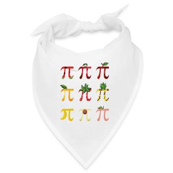 Pi Menü Obst Pi Day Lustige Mathematik Kunst - Bandana - Weiß - Vorne