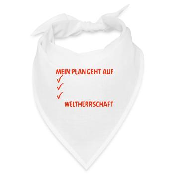 ABI 2025 MEIN PLAN GEHT AUF WELTHERRSCHAFT Lustig - Bandana - Weiß - Vorne