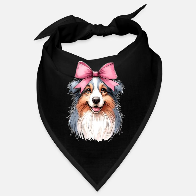 Coquette Bow Australian Shepherd Dog Mom Pink Bandana