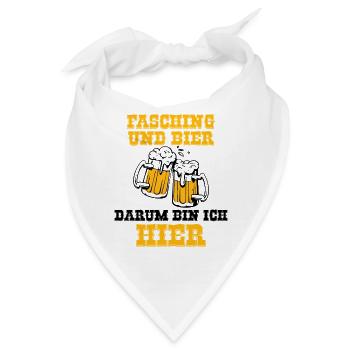 „Fasching und Bier, darum bin ich hier“🍻 - Bandana - Weiß - Vorne