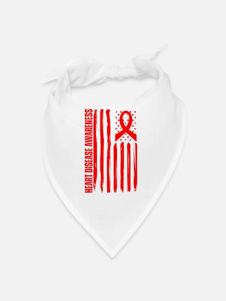 Heart Disease Awareness American Flag CHD - Bandana Dreieckstuch - Weiß