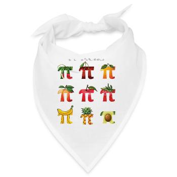 Pi Menü Fruchtfreunde Pi Day Spaß - Bandana - Weiß - Vorne