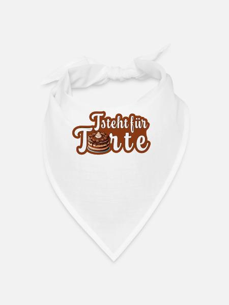 T steht für Torte - Bandana Dreieckstuch - Weiß