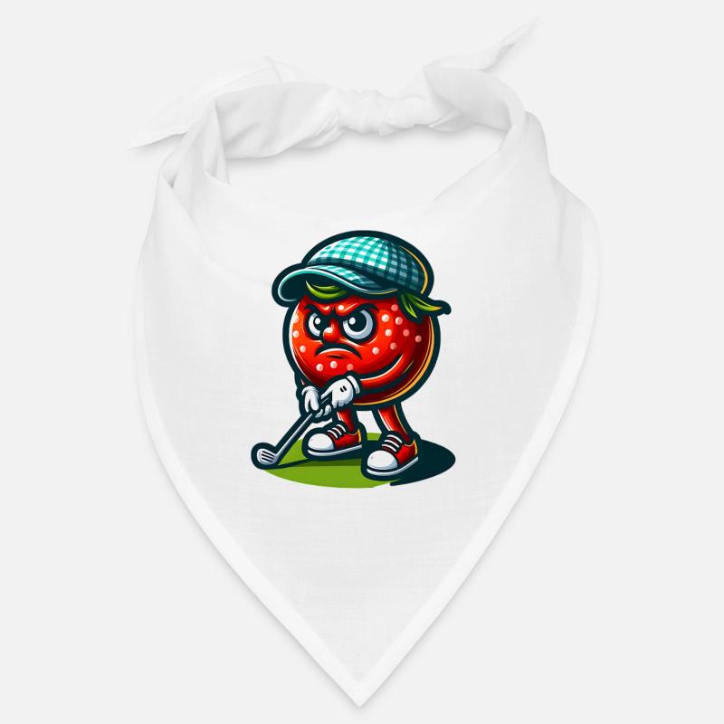 Funny golf tomato with stylish hat ready for Bandana