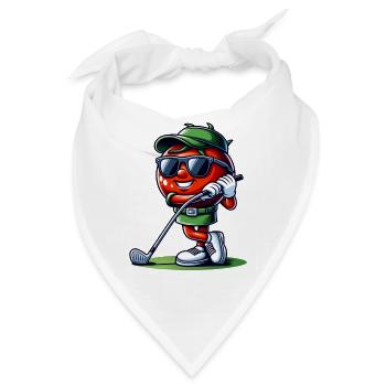 Coole Lustige Golf-tomate Mit Sonnenbrille Und - Bandana Dreieckstuch - Weiß - Vorne