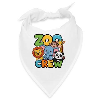 Lustiges Zoo Crew Tierdesign - Bandana - Weiß - Vorne