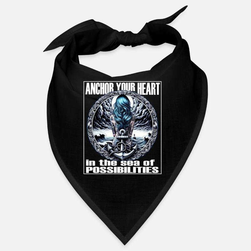 Hoffnung Tattoo Design mit Anker Retro Maritim Bandana