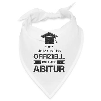 Abitur Abi Abschluss Prüfung bestanden Geschenk - Bandana - Weiß - Vorne