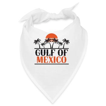 Golf-v-Mexiko-Sonnenuntergangspalmen - Bandana - Weiß - Vorne