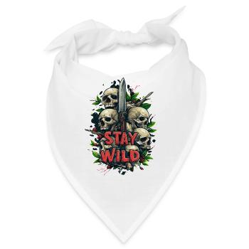 Stay Wild Knife Messer Lebensmotto - Bandana - Weiß - Vorne
