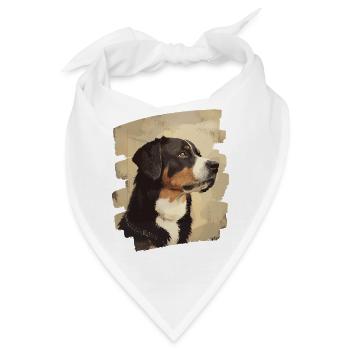 Entlebucher Sennenhund 4 - Bandana - Weiß - Vorne