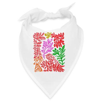 Matisse Dschungel: Retro-Blätterparadies - Bandana - Weiß - Vorne