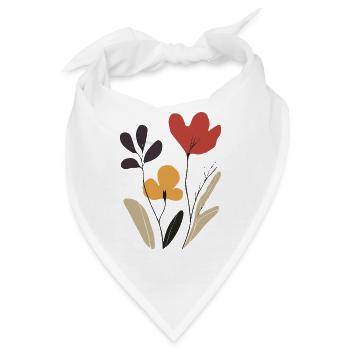 Abstrakte Blüte Blumen Kunst: Farbenfroh & Sommer - Bandana - Weiß - Vorne