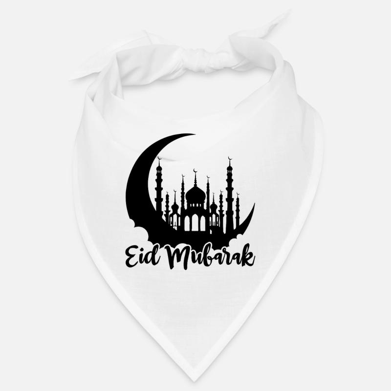 Eid Mubarak Mosque Silhouette Crescent Moon Celebration Bandana