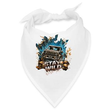 Jimny 4x4 Stay Wild Offroad Off-Road Off Road Car - Bandana - Weiß - Vorne
