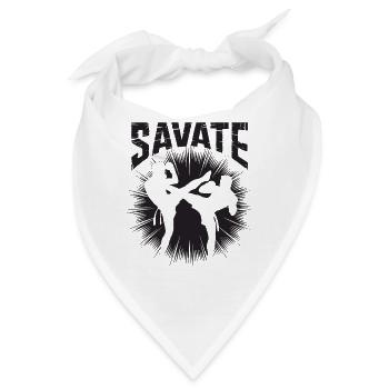 Savate Fight Silhouette - Bandana - Weiß - Vorne
