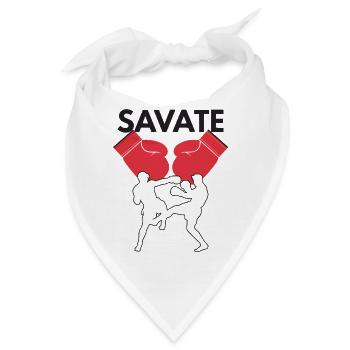 Savate-Handschuhe prallen auf Silhouetten - Bandana - Weiß - Vorne