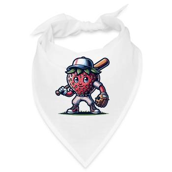 Lustiger Baseball Spieler Mit Erdbeeren Sport - Bandana - Weiß - Vorne