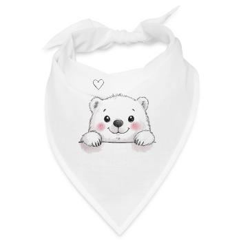 Ein süßer Eisbär mit rosigen Wangen - Bandana - Weiß - Vorne