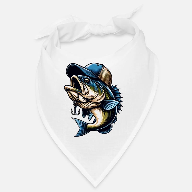 Poisson de pêche avec hameçon à capuchon - Bandana - blanc