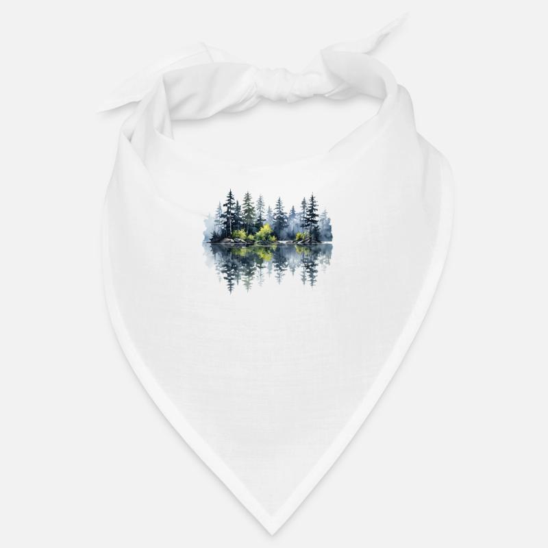 Watercolor Pine Reflection Bandana