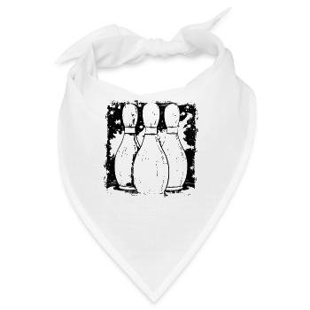 Bowling Pins Zeichnung - Bandana - Weiß - Vorne