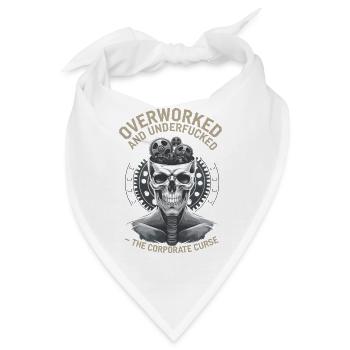 Überlastet & unterbewertet - Corporate Skull Design - Bandana - Weiß - Vorne