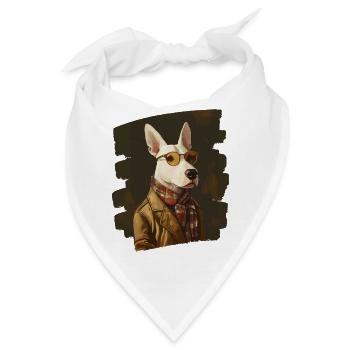 Bullterrier Kampfhund - Bandana - Weiß - Vorne