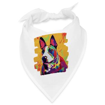 Bullterrier Kampfhund - Bandana - Weiß - Vorne