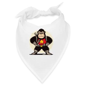 Heroischer lustiger Gorilla-Krieger-Held - Bandana - Weiß - Vorne