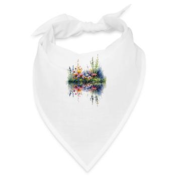 Aquarell Wildblume Reflexion - Bandana - Weiß - Vorne