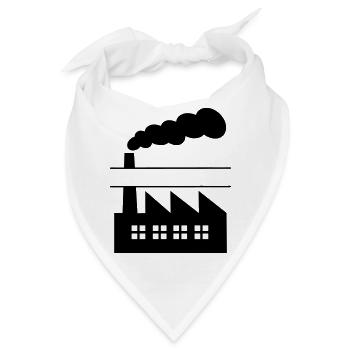 Fabrik mit Rauch-Namensbanner - Bandana - Weiß - Vorne