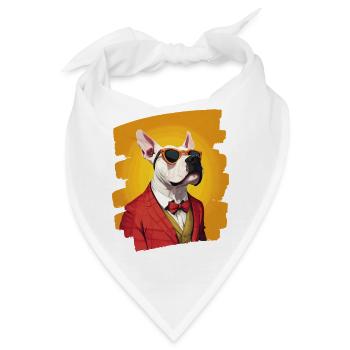 Bullterrier Kampfhund Hunderasse - Bandana - Weiß - Vorne