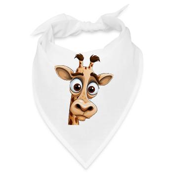 Crazy Giraffe mit Glubschaugen - Bandana - Weiß - Vorne