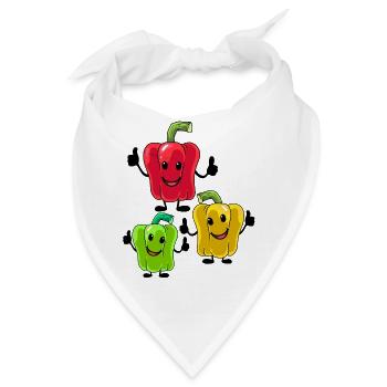 Paprika Gemüse Vegetarisch - Bandana - Weiß - Vorne