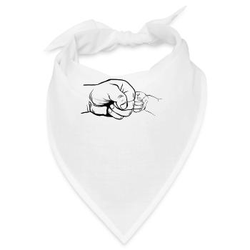Vater Papa Baby Faust Begrüßung Faustschlag - Bandana - Weiß - Vorne