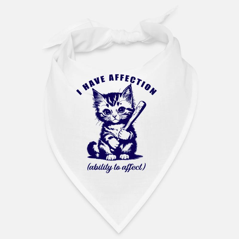 J’ai de l’affection Drôle Chat Humour noir - Bandana - blanc