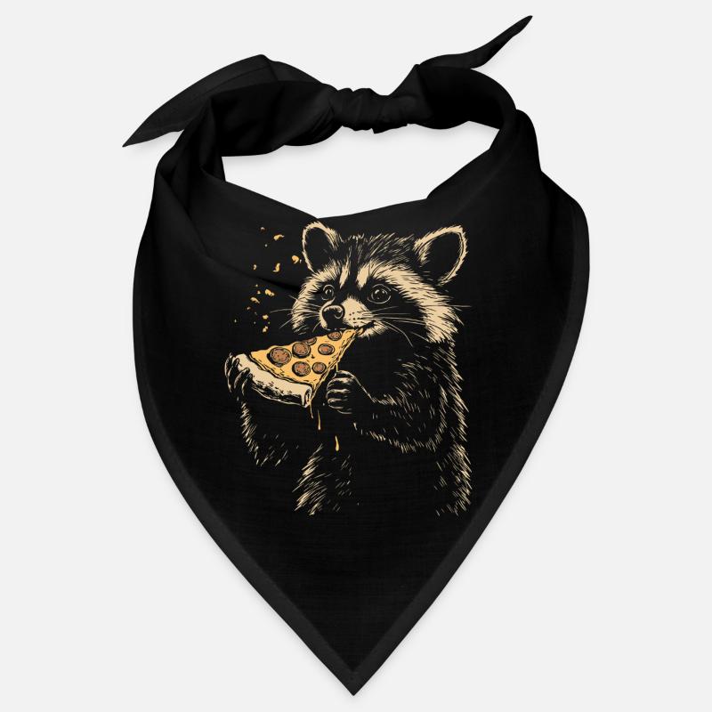 Raton laveur mangeant de la pizza Bandana