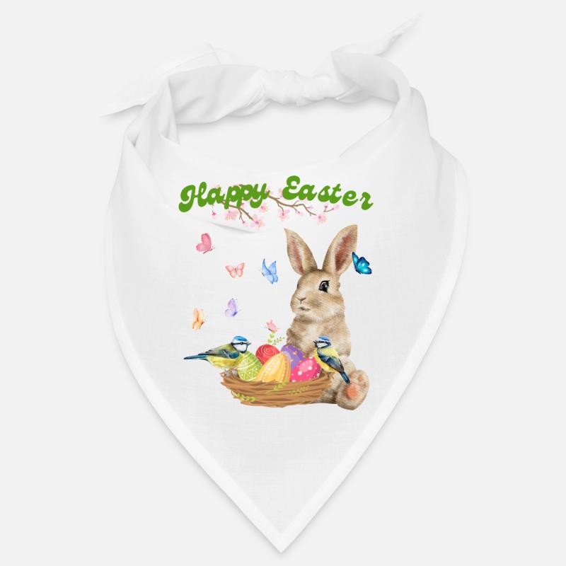 Joyeuses Pâques - Lapin avec panier de Pâques Bandana