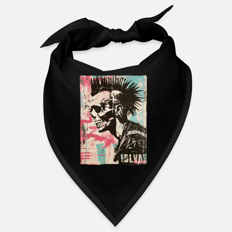 Conception de crâne punk rock Bandana